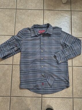 Browning Gray and Blue Plaid Button-Down Shirt